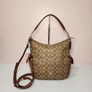 NWT COACH C1523 PENNIE SIGNATURE KHAKI REDWOOD